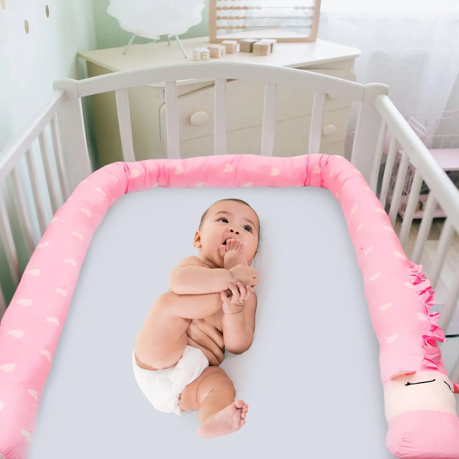 Sweetheart Pink Cot Bumper