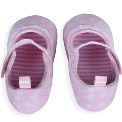 Textured Hookloop Premium Girls Anti-Slip Ballerina Shoes - Pink