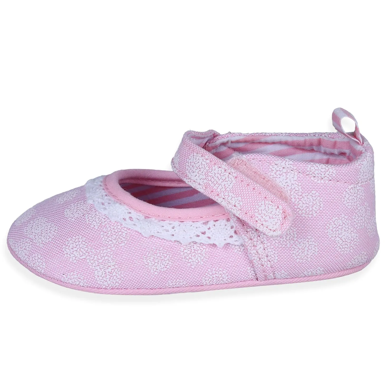 Textured Hookloop Premium Girls Anti-Slip Ballerina Shoes - Pink