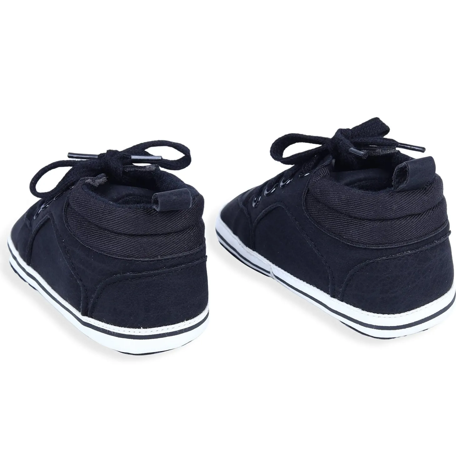 Textured Leather Lace-Up Stylish Anti-Slip Sneaker Shoes - Navy Blue