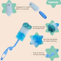 Twist And Turn Blue Bottle And Nipple Cleaning Brush Set of 2