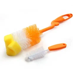 Twist And Turn Orange Bottle And Nipple Cleaning Brush Set of 2