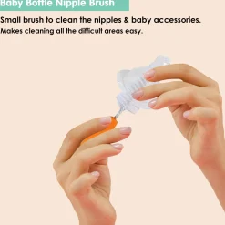 Twist And Turn Orange Bottle And Nipple Cleaning Brush Set of 2