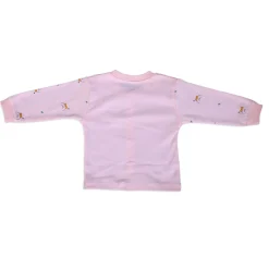 Two Friends Full Sleeves 2 Piece Buttoned Pyjama Set Night Suit - Pink