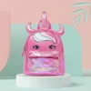 Unicorn Sequined Dual Tone Backpack Trendy Bag - Hot Pink