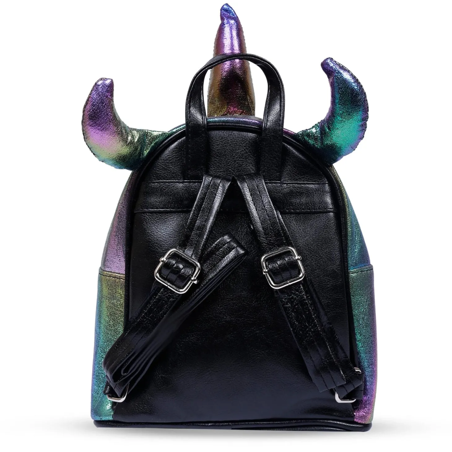 Unicorn Sequined Dual Tone Backpack Trendy Bag - Black