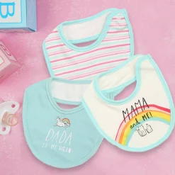 Unicorns And Rainbows Multicolour 3 Pk Bibs