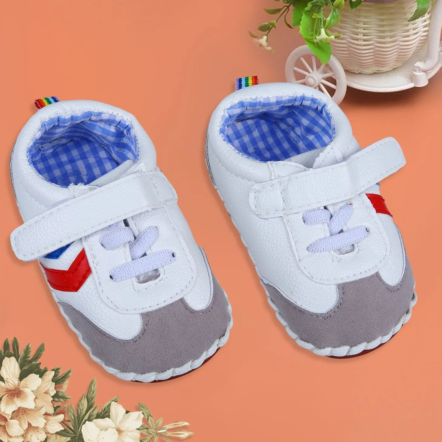 Velcro Colour Blocked Casual Anti-Skid Shoes - Multicolour