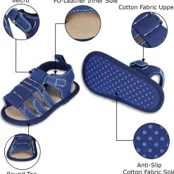 Velcro Hook-Loop Premium Anti-Slip Sandal Booties - Blue