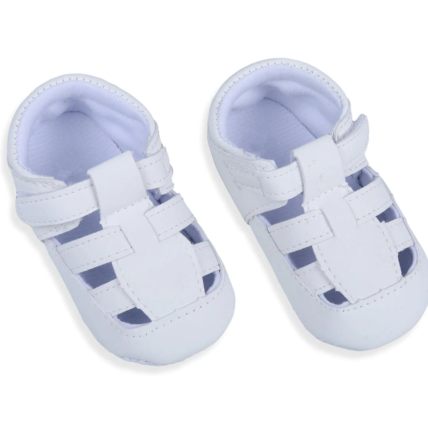 Velcro Hook-Loop Premium Anti-Slip Sandal Booties - White