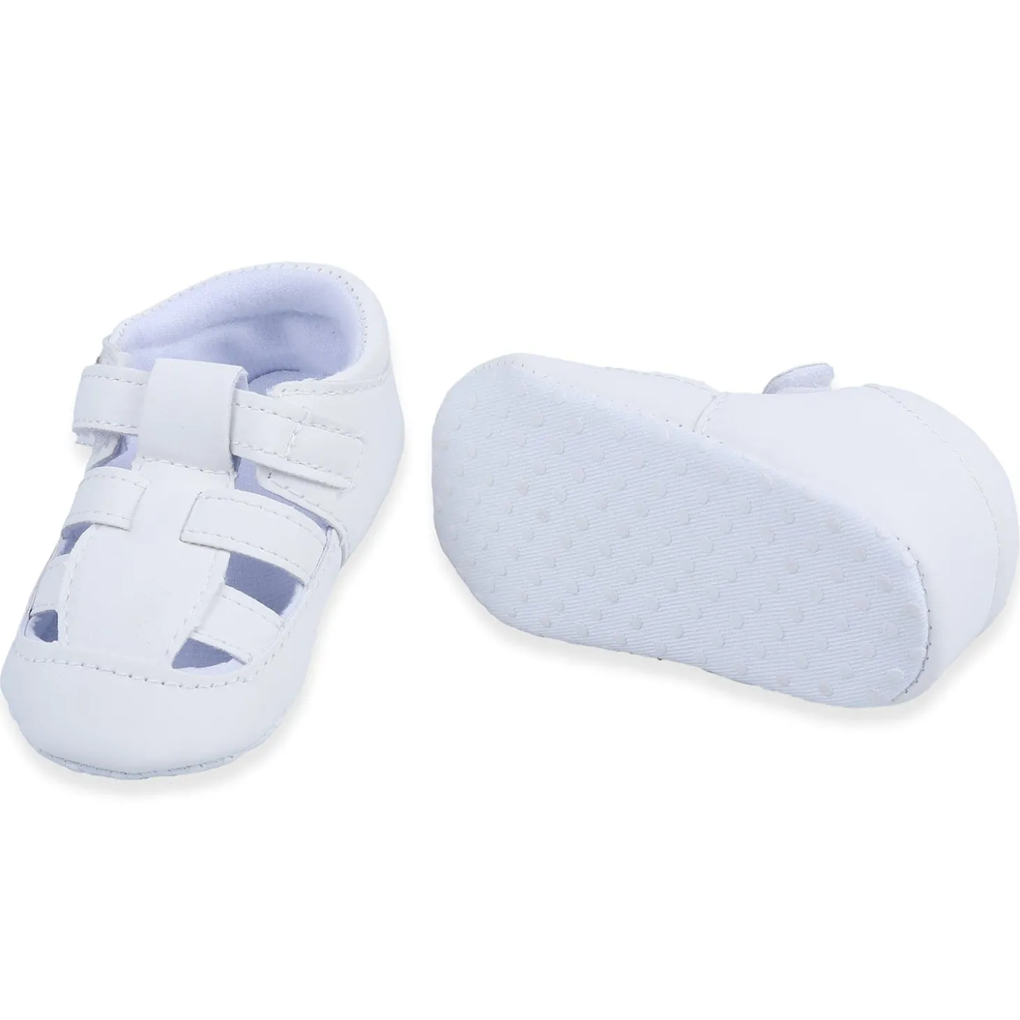 Velcro Hook-Loop Premium Anti-Slip Sandal Booties - White
