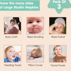 Wash Cloth Muslin Napkins Pack Of 5 Multipurpose White