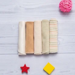 Wash Cloths Pack Of 5 Striped And Solid Multicolour