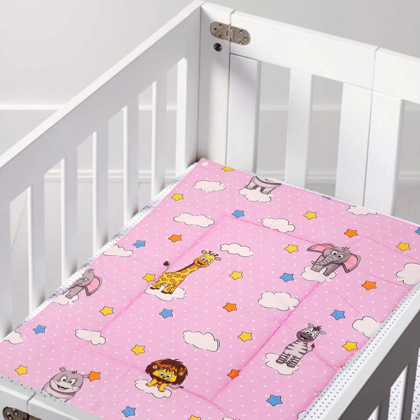 Waterproof Changing Sheet Set Flying Animals Pink