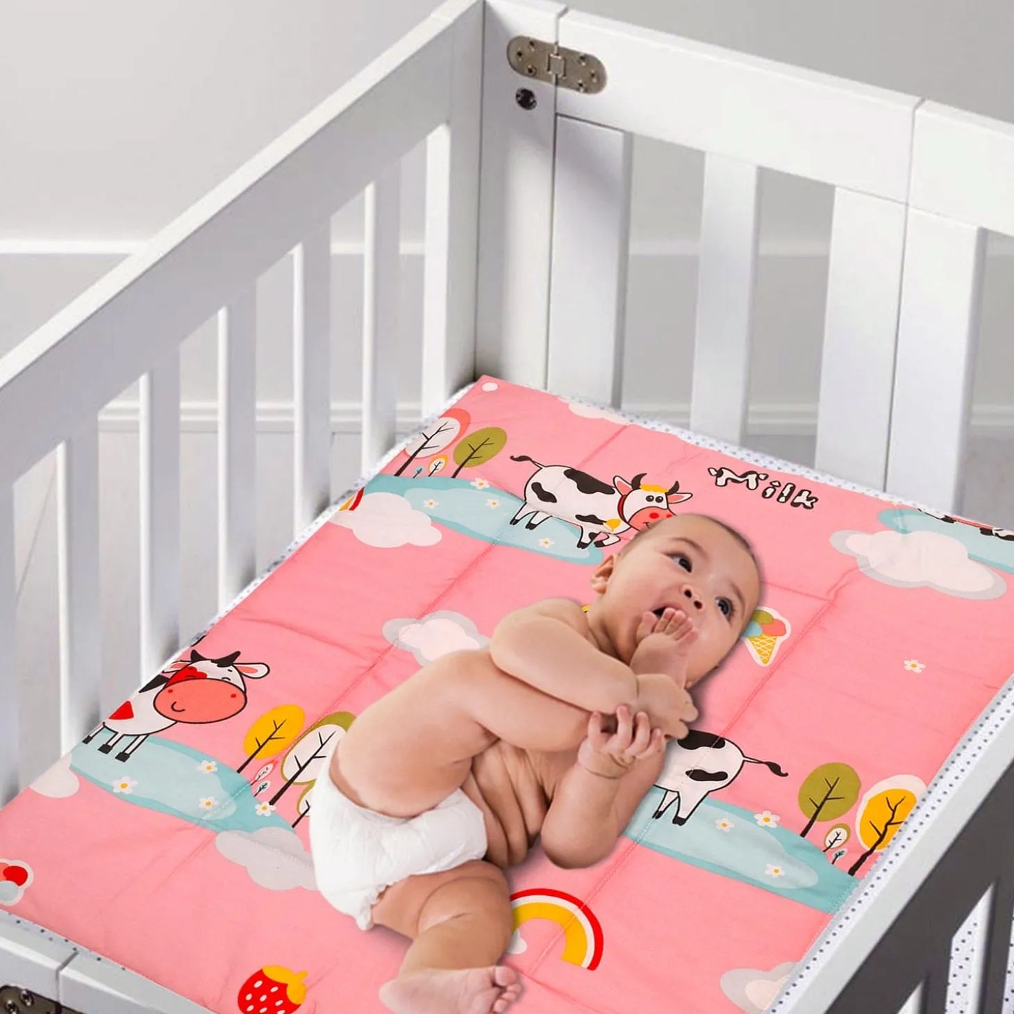 Waterproof Changing Sheet Set Milkaholic Peach