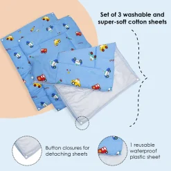 Waterproof Changing Sheet Set Catch Me If You Can Blue