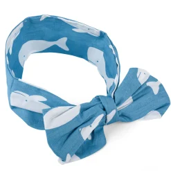 Whale Bow Knot Headband - Blue