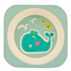 Whale Sea Green Bamboo Fiber Dinner Set
