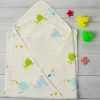 Whales Cotton Hooded Wrapper White