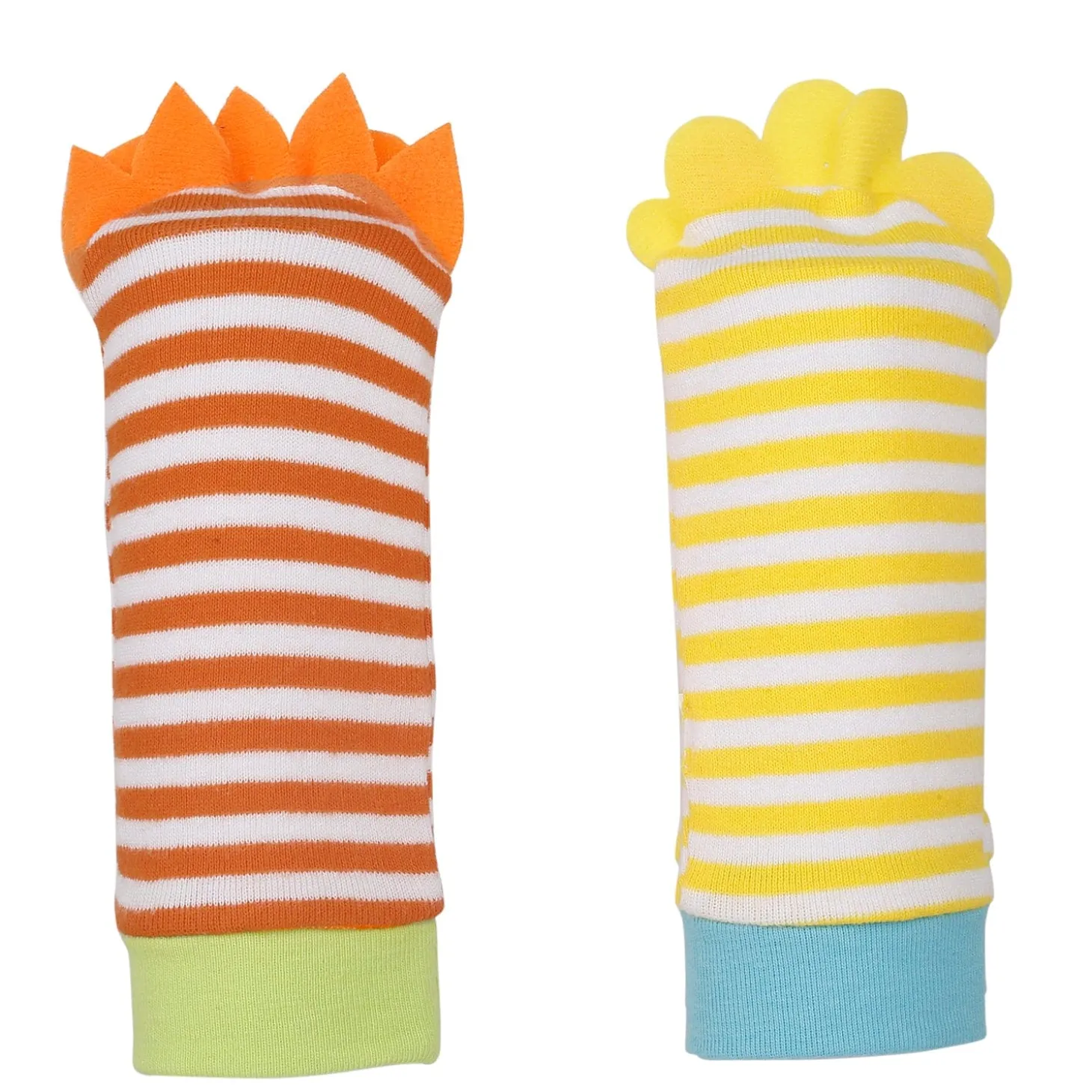 Wild Cats Yellow And Orange Set of 2 Socks Rattle