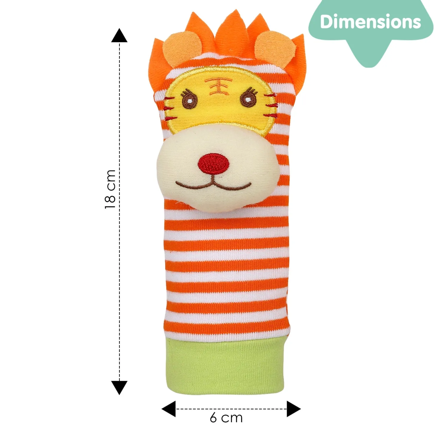 Wild Cats Yellow And Orange Set of 2 Socks Rattle