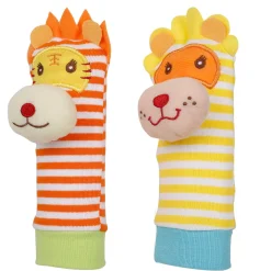 Wild Cats Yellow And Orange Set of 2 Socks Rattle