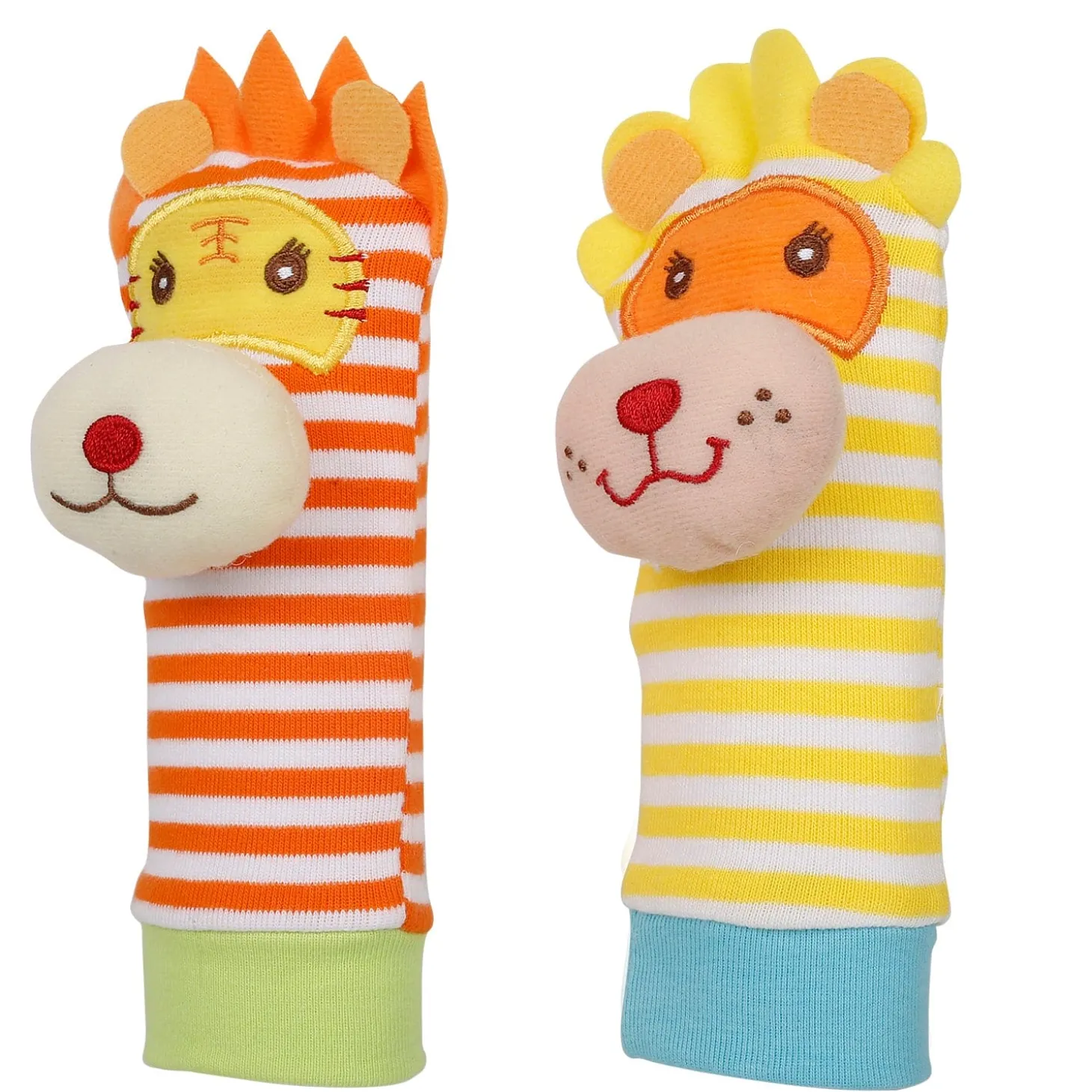 Wild Cats Yellow And Orange Set of 2 Socks Rattle