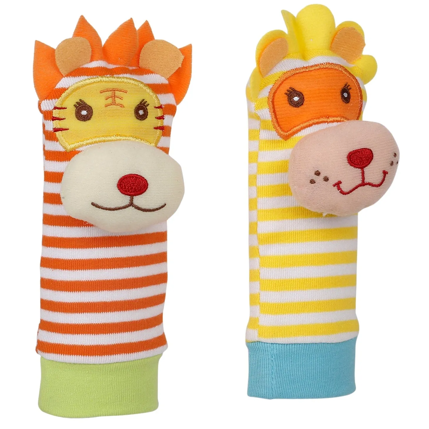 Wild Cats Yellow And Orange Set of 2 Socks Rattle