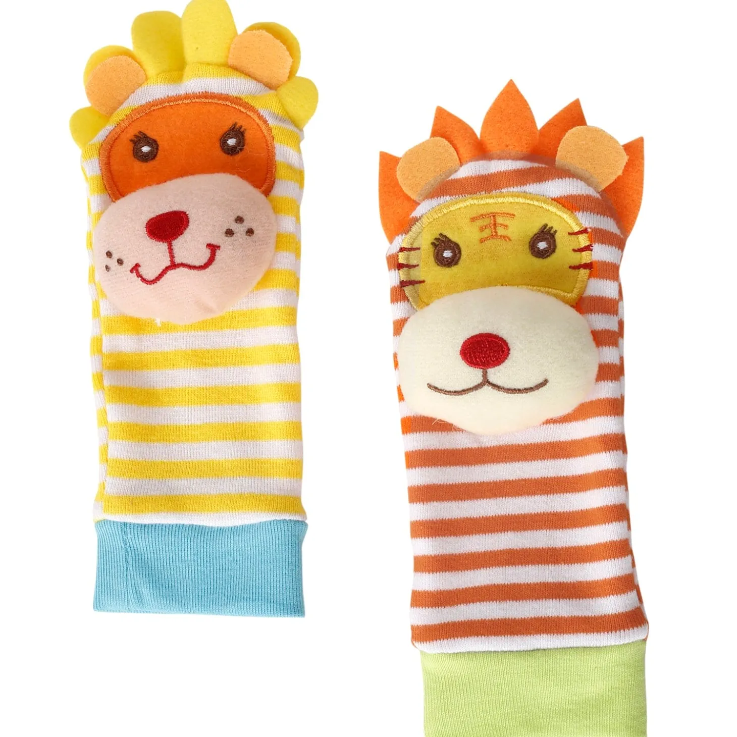 Wild Cats Yellow And Orange Set of 2 Socks Rattle