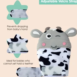 Winking Cow Grey Teething Mitten - 1 pc