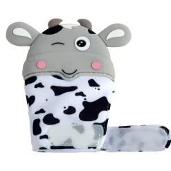 Winking Cow Grey Teething Mitten - 1 pc