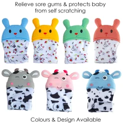 Winking Cow Grey Teething Mitten - 1 pc
