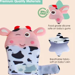 Winking Cow Pink Teething Mitten - 1 pc