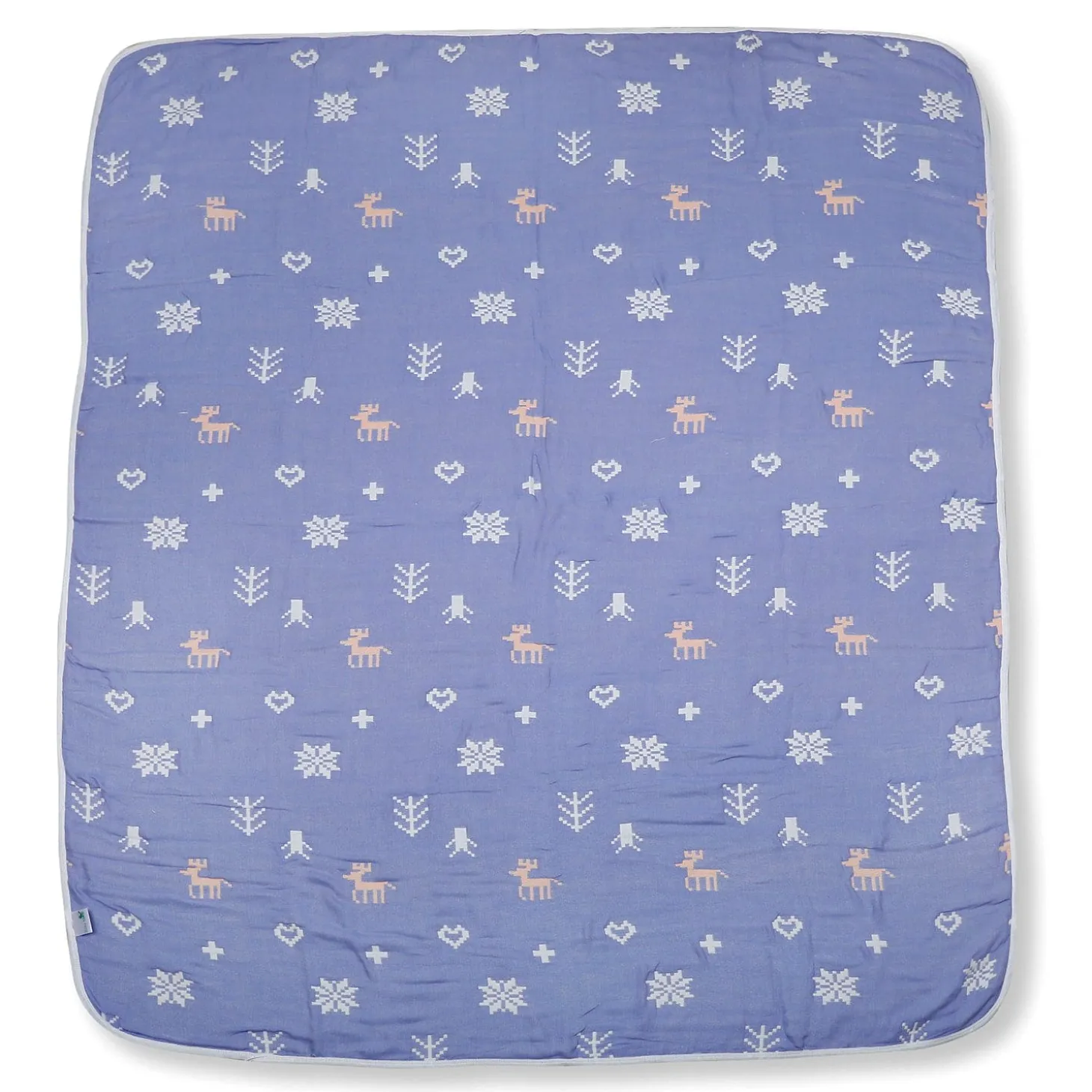 Winter Wonderland Dark Blue Embossed Baby XL Muslin Blanket