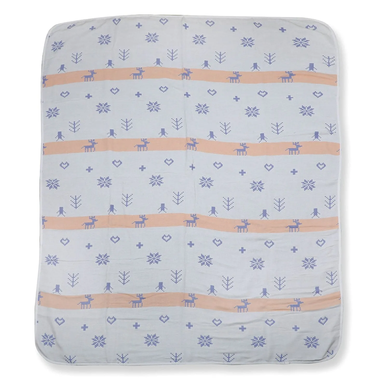 Winter Wonderland Dark Blue Embossed Baby XL Muslin Blanket