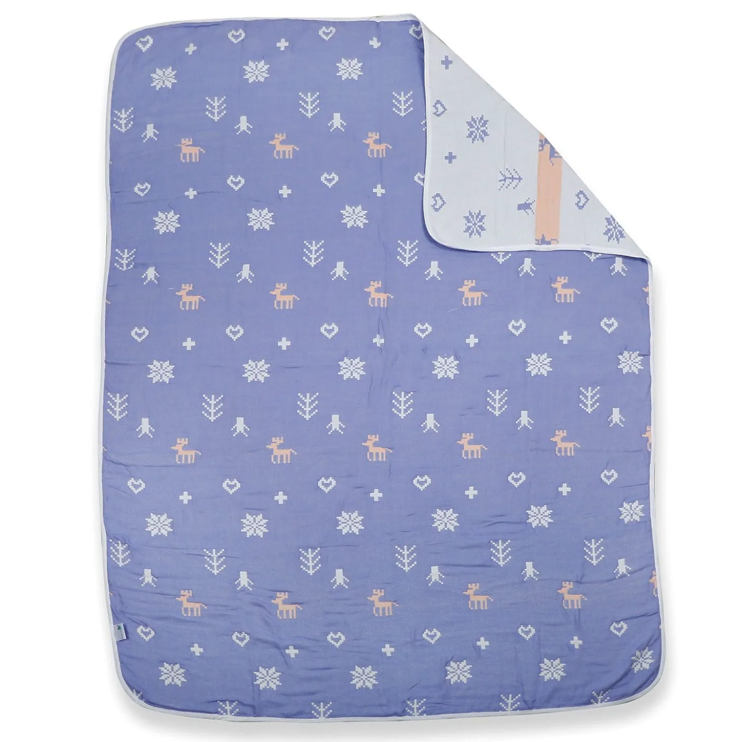 Winter Wonderland Dark Blue Embossed Baby XL Muslin Blanket