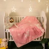 Winter Wonderland Pink Embossed Baby Large Muslin Blanket
