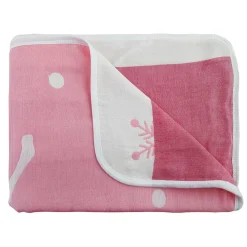 Winter Wonderland Pink Embossed Baby Large Muslin Blanket