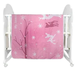 Winter Wonderland Pink Embossed Baby Large Muslin Blanket