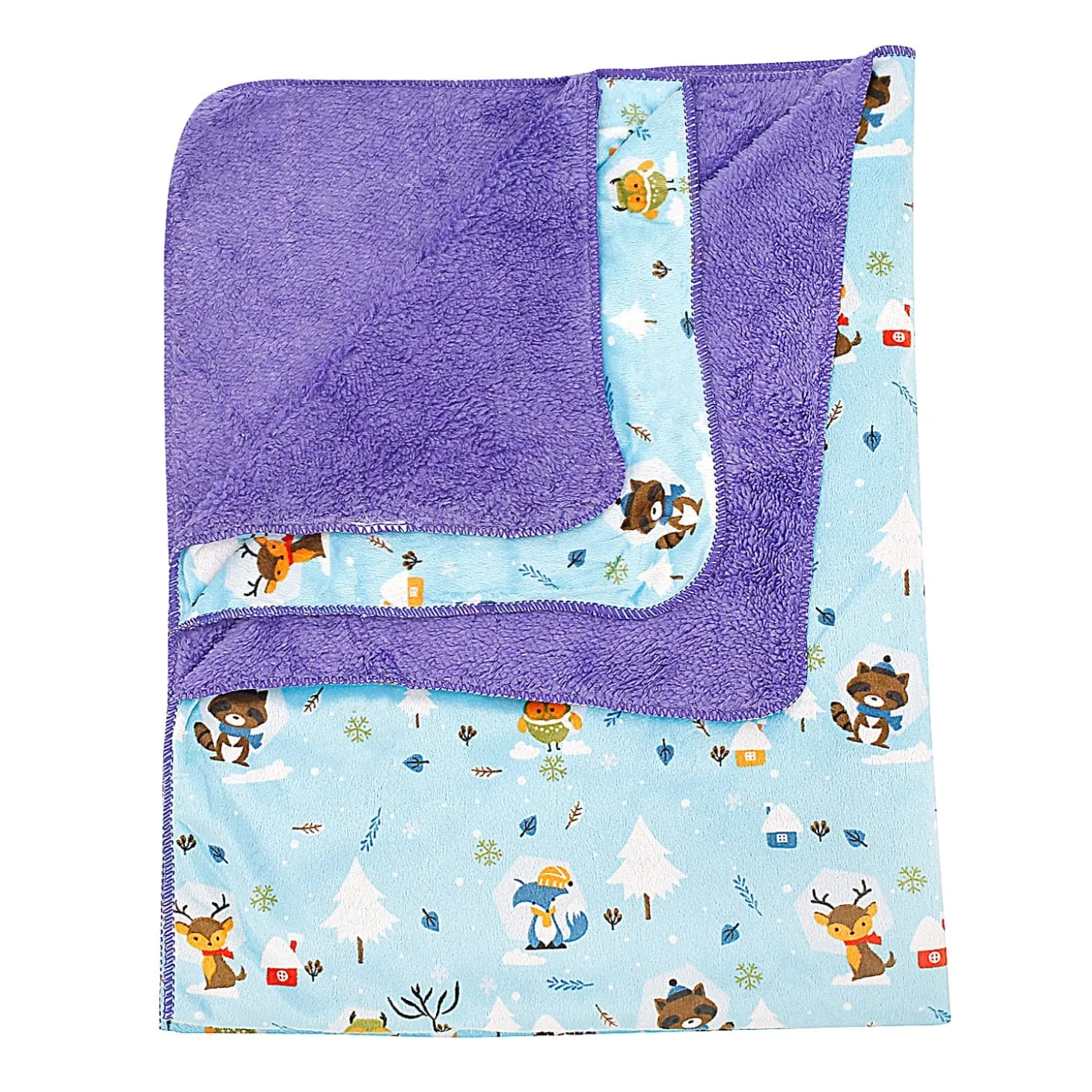Winter Wonderland Purple And Blue Blanket