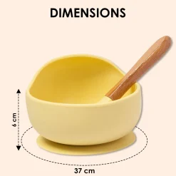Yellow Silicon Bowl And Spoon Set