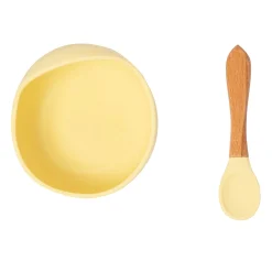 Yellow Silicon Bowl And Spoon Set