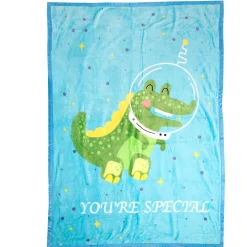 You Are Special Crocodile Blue Two-Ply Blanket
