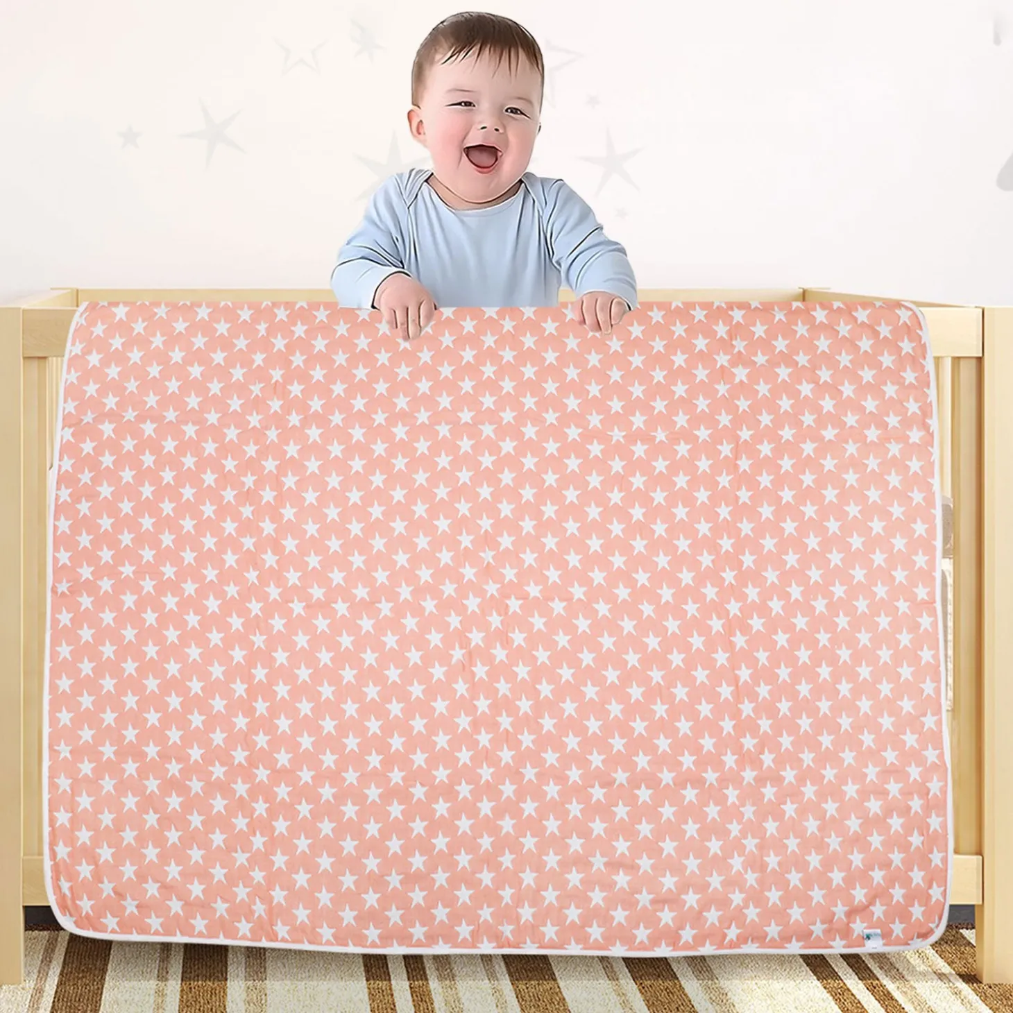 Your Star Is Born Peach XL Muslin Blanket